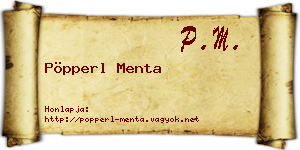 Pöpperl Menta névjegykártya